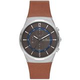 Skagen Melbye Skw6805 Herenhorloge, chronograaf, roestvrij staal, minstens 50% gerecycled, voor heren, bruin, riem, Bruin, riem