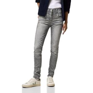 Cecil B378099 Jeans voor dames, slim fit, Lichtgrijs gewassen