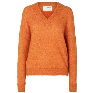 SELECTED FEMME Slfmaline Ls Knit V-hals Noos Gebreide damestrui, Jam