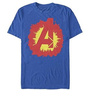 Marvel Classic Avenger Explosion Organic T-shirt à manches courtes Unisexe, bleu clair, M