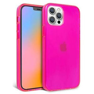 Felony Case - iPhone 11 Pro hoes transparant neon roze TPU en polycarbonaat schokabsorberend - scheurbescherming met glanzend oppervlak - compatibel met draadloos opladen