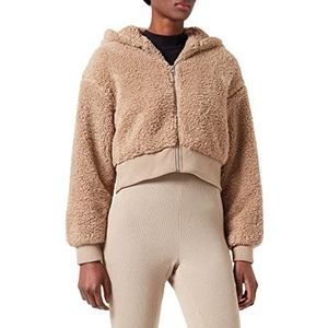 Urban Classics Oversized sherpa-jas voor dames, Kleur: taupe