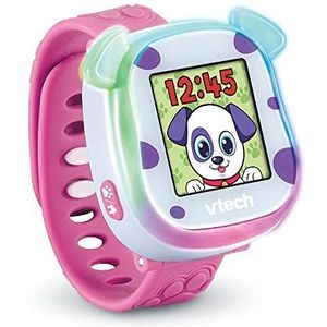VTech - My First KidiWatch roze, digitaal kinderhorloge met virtueel dier, kleurentouchscreen, zachte armband, 20 wijzerplaten, interactieve spellen, cadeau voor kinderen van 3 jaar tot 8 jaar -