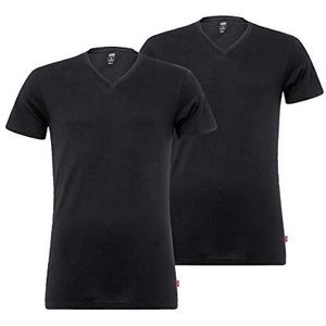 Levi's Levis Men T-shirt met V-hals voor heren, verpakking van 2 stuks, zwart (Jet Black 884)