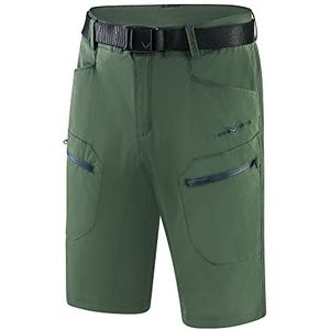 Black Crevice Trekkingshorts voor heren, korte trekkingbroek, outdoor shorts, waterdicht en sneldrogend, duurzaam, ademende wandelshorts met zakken, groen/staalblauw
