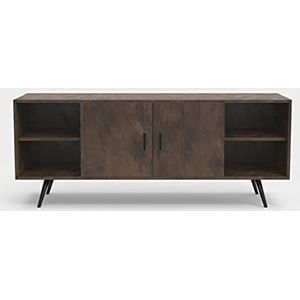 Novilla TV-kast in industrieel design, koffiekleur, voor slaapkamer en hal, 135 x 40 x 53 cm