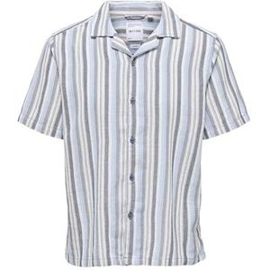 Onstrev Life Reg Struc Stripe Ss T-shirt, Bleu foncé, XL