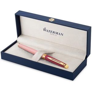 Waterman Hemisphère rollerball | metaal en roze lak met gouden bekleding | fijne punt zwarte inkt | geschenkdoos