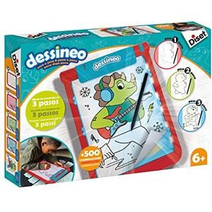 Diset Dessineo karakters educatief speelgoed voor het leren tekenen van personages voor kinderen vanaf 6 jaar, rood, 60198