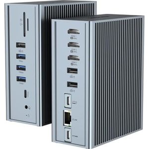 Station d'accueil USB C 16 en 1, triple HDMI, 100 W PD, Ethernet, audio 3,5 mm, 2 USB A et USB C 10 Gbit/s, SD/TF pour ordinateurs portables Mac Pro/Air