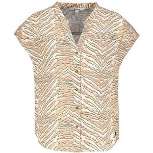 Garcia Damesblouse met korte mouwen, Beige