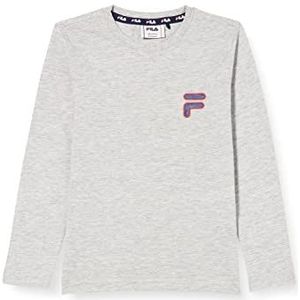 Fila Bispingen T-shirt met lange mouwen, uniseks, kinderen, lichtgrijs gemêleerd, 110-116, Lichtgrijs chinees