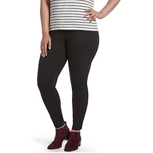 HUE Ultra zachte denim leggings met hoge taille voor dames, chique leggings van jeans voor dames, zwart.