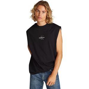 CK JEANS Heren Mouwloos Monologo T-shirt J30J327493 Zwart (Ck Black), S, Zwart (Ck Black), S, Zwart (Ck Black), S