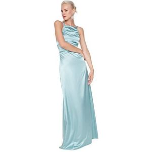 TRENDYOL Dames Maxi-Schift strak geweven avondjurk & strandjurk, mint, maat 40, Munt