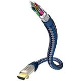 In-akustik Premium II HDMI-kabel met ethernet, 1,5 m, blauw/zilver