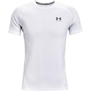 Under Armour Hg Armour Fitted Ss Functioneel T-shirt voor heren, licht, ademend en sneldrogend, 1 stuk, Wit.