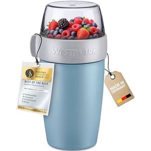 Westmark Graanbeker, praktische yoghurtbeker om mee te nemen, ideaal voor muesli, soep, pap of yoghurt, magnetron- en vriezerbestendig, 700 ml, BPA-vrij, blauw
