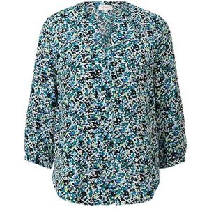 s.Oliver 2142573 Damesblouse, 99a0 blauw | meerkleurig | zwart, 40