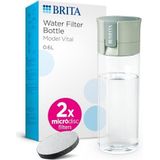 BRITA Vital filterfles lichtgroen (600 ml) - praktische drinkfles met waterfilter voor onderweg - filtert chloor, pesticiden en hormonen als je drinkt/overschakelt op