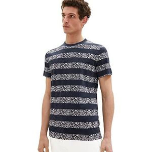 TOM TAILOR 1036333 T-shirt heren, 32027 - Witte kasjmierstrepen