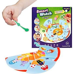 PICNMIX Smartwatch – educatief speelgoed voor peuters en kleuters vanaf 3 jaar – leer het tellen en lezen van de tijd – oefen creativiteit en fijne motoriek.