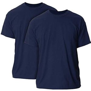 Gildan Gildan Set van 2 zware katoenen T-shirts voor heren Style G5000 Herenhemd (2 stuks), Marineblauw, 2 stuks