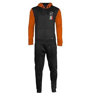 givova Italia 101 Trainingspak voor heren, per stuk verpakt (1 x 1 stuk), Zwart/Oranje