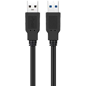 Ewent USB 3.0-kabel type A/stekker naar A/stekker, dubbele afscherming AWG 28, koper, overdrachtssnelheid tot 5 GMBit, 3 m, zwart