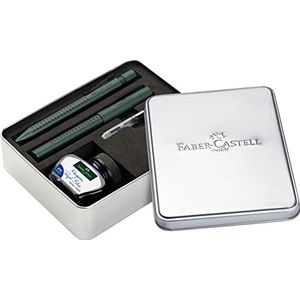Faber-Castell 201532 - Grip Edition cadeauset, mistletoe, met M-pen, XB-pen, 30 ml inktglas en converter