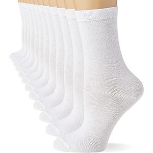 FM London 12 paar uniseks sokken, ademend, duurzaam, comfortabel, kindersokken, Wit.