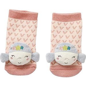 Fehn 054354 Zeemeermin rammelaar sokken pluizige babysokken met zeemeermin hoofd en rammelaar, bevordert de motoriek en de zintuigen, voor baby's tussen 0 en 12 maanden, maat 12 cm