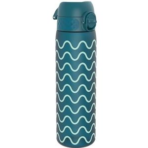 ION8 Drinkfles, 500 ml, lekvrij, gemakkelijk te openen, veilige vergrendeling, vaatwasmachinebestendig, BPA-vrij, draaggreep, past in bekerhouders, gemakkelijk te reinigen, golfpatroon