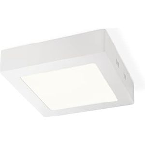 DEKRA gecertificeerde vierkante led-plafondlamp, geïntegreerde led, witte metalen lamp, vierkante plafondlamp, 12 W = 85 W, komt overeen met 17 x 17 x 4 cm