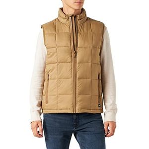 Dockers Nylon lichtgewicht quilted vest obsolete gewatteerd vest, licht, heren, Sahara kaki, M, sahara kaki