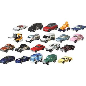Matchbox Set van 20 voertuigen op schaal 1:64, inclusief poster, speelgoed voor kinderen van kleine auto's om te verzamelen, willekeurig model, FGM48