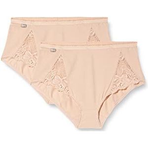 Playtex Hoge broek met kant van katoen en kant voor dames, zwart.