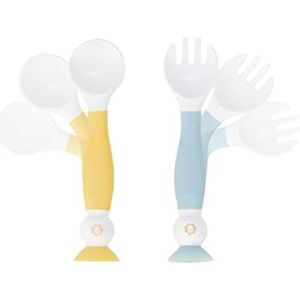 Badabulle Flexibel leerbestek voor baby's, ergonomische lepel en vork, 6m+