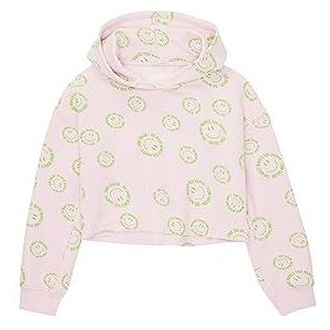 TOM TAILOR Korte hoodie voor meisjes met patroon, 32607-roze Happy Mood Design