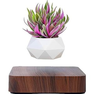 Zwevende bonsai-pot, draaibare bloempot, magnetische zwevende pot, potplant, kantoordecoratie voor huis en tuin (donkerkleur)