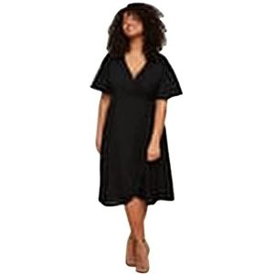 Trendyol Curve Trendyol Robe grande taille pour femme Midi Wrapover Double Breasted Woven Robe grande taille, noir, 44 grandes tailles EU, Noir, 46 grande taille