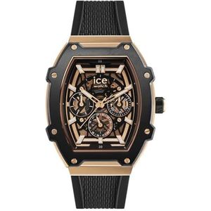 Ice-Watch - ICE Boliday skel Steel - herenhorloge met siliconen band (medium), zwart.