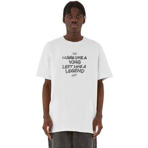 Mister Tee Upscale T-shirt pour homme Like A Legend Oversize Tee imprimé pour homme, coupe surdimensionnée, streetwear, Blanc., 4XL