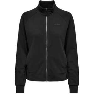 Only Play Onpmelina Ls Hn Zip Swt Noos Sweatjack voor dames, Zwart 1