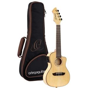 Ortega Guitars Elektroakoestische concert-ukelele, horizon-serie, omgekeerde hoofdtelefoon, incl. draagtas, bamboe, ocouted (RUBO-CE)