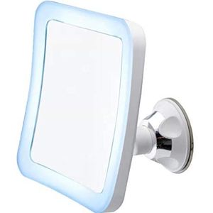 CAMRY CR 2169 Cosmetische spiegel met zuignap en 5-voudige vergroting, LED-verlichting, batterij, draaibare make-upspiegel voor badkamer, make-upspiegel, wandmontage, wit