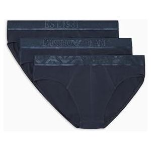 EMPORIO Armani Man Shiny Logo Pack van 3 slips blauw XL, Armani Blu/Armani Bl, XL, Armani Blu/Armani Bl