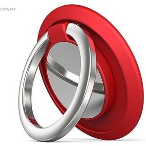360° draaibare telefoonhouder voor mobiele telefoon, Lazy Holder, houder voor mobiele telefoon ring voor auto, magnetische haak, geschikt voor verschillende telefoonmodellen (rood)