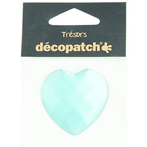 Décopatch BJ032O hartvormige sieraden, ideaal voor uw creaties van papiermaché, 45 mm, leuke lichteffecten, parelmoer, blauw