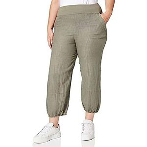 Bonateks, Pantalon coupe droite, poches et taille élastique, taille américaine : XL, kaki, fabriqué en Italie, vert, 44